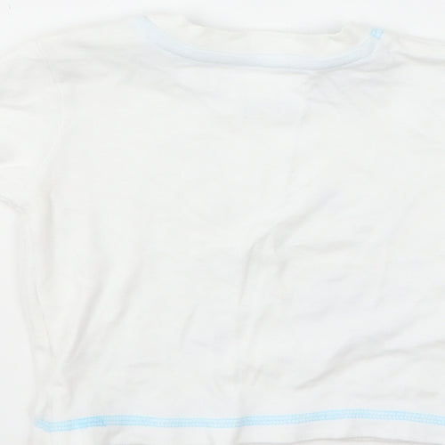 George Baby White Cotton Basic T-Shirt Size 6-9 Months Round Neck Pullover - Bug