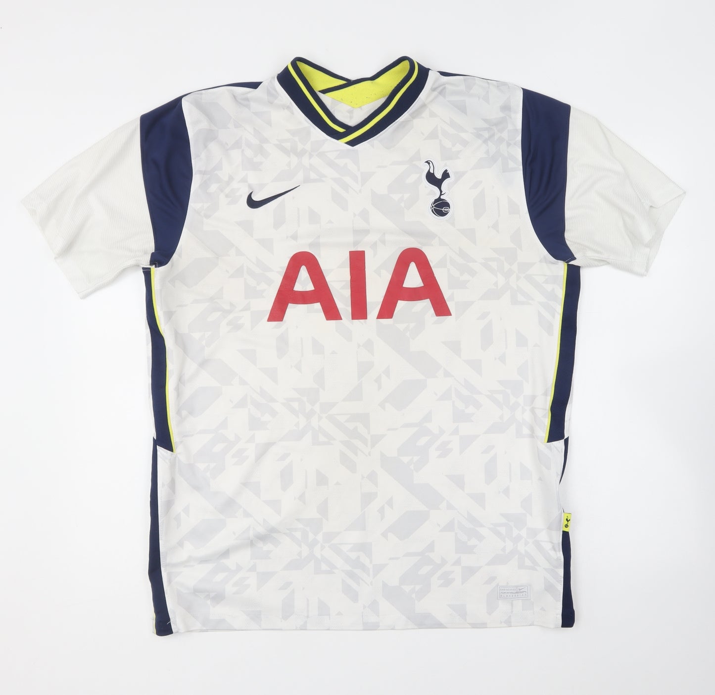 Nike Mens White Geometric Polyester Basic T-Shirt Size XL V-Neck Pullover - Tottenham Hotspur