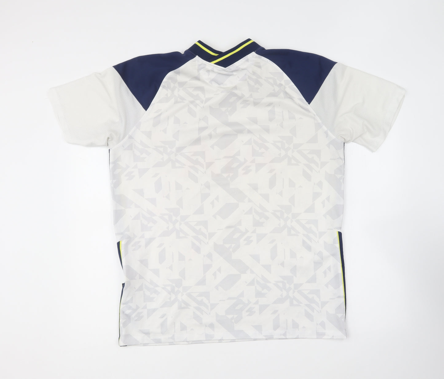 Nike Mens White Geometric Polyester Basic T-Shirt Size XL V-Neck Pullover - Tottenham Hotspur