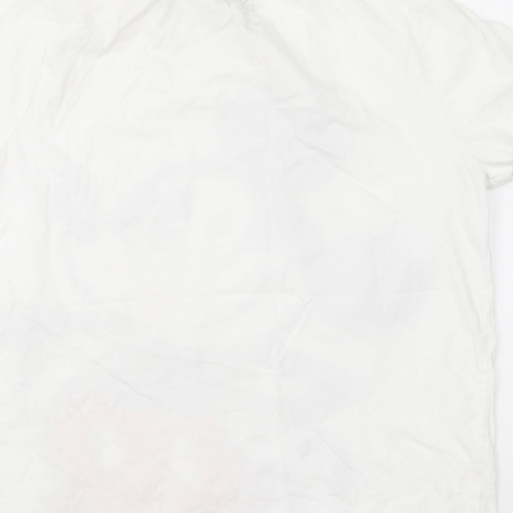 Primark Womens White Cotton Basic T-Shirt Size M Round Neck - Mickey Mouse