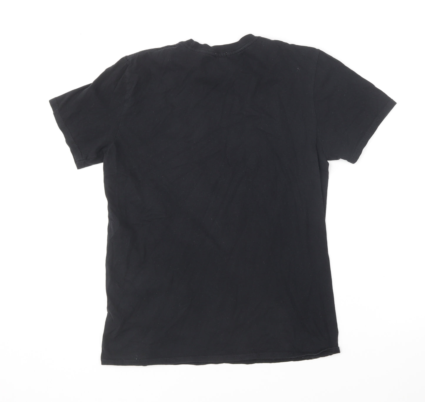River Island Womens Black Cotton Basic T-Shirt Size 10 Round Neck - L'Amour