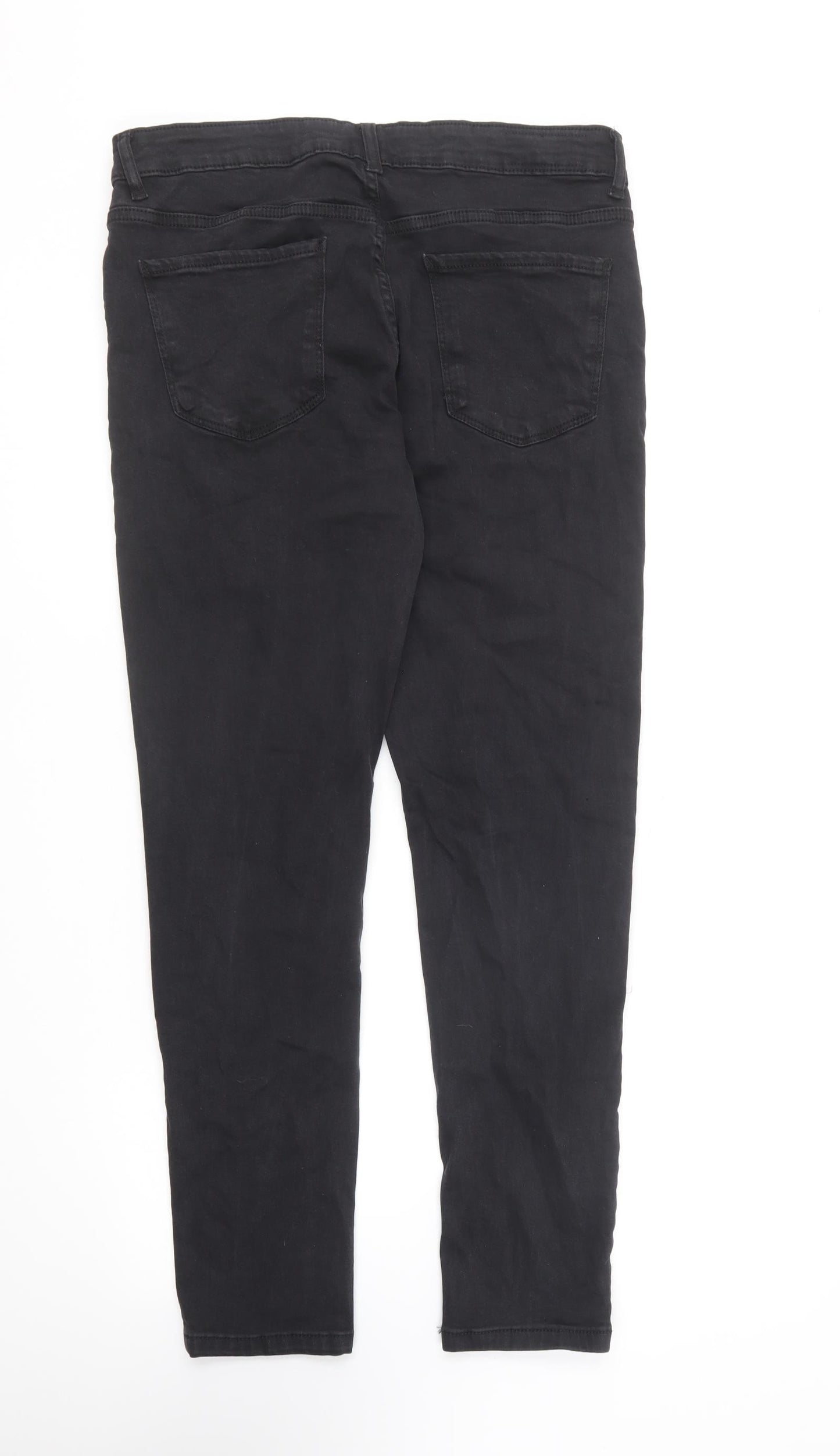 Denim & Co. Womens Black Cotton Skinny Jeans Size 34 in L30 in Regular Button