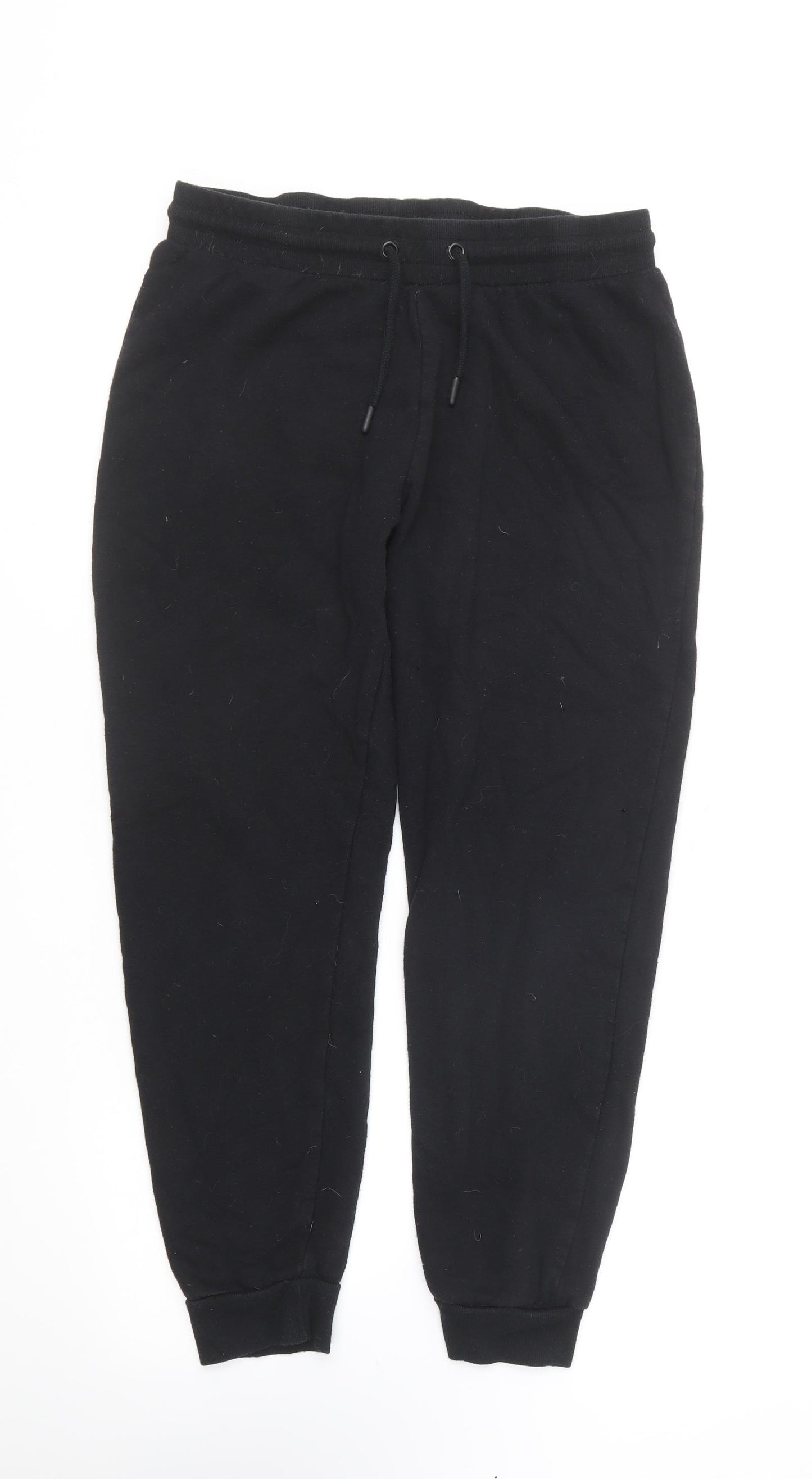 Primark Womens Black Polyester Jogger Trousers Size M L24 in Regular Drawstring