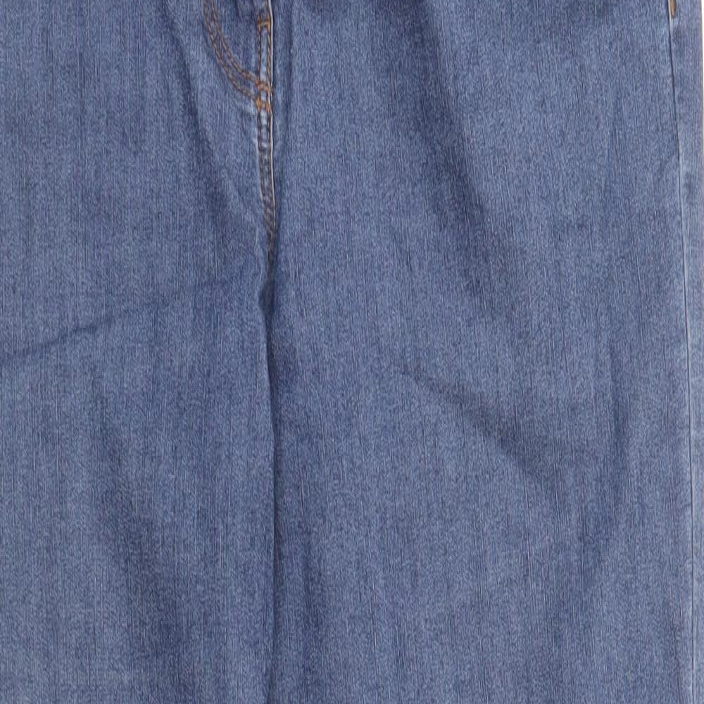 Bonmarché Womens Blue Cotton Straight Jeans Size 16 L26 in Regular Button