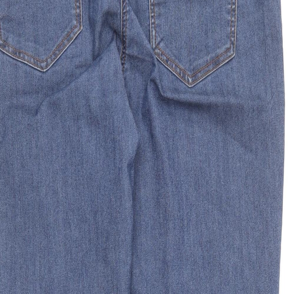 Bonmarché Womens Blue Cotton Straight Jeans Size 16 L26 in Regular Button