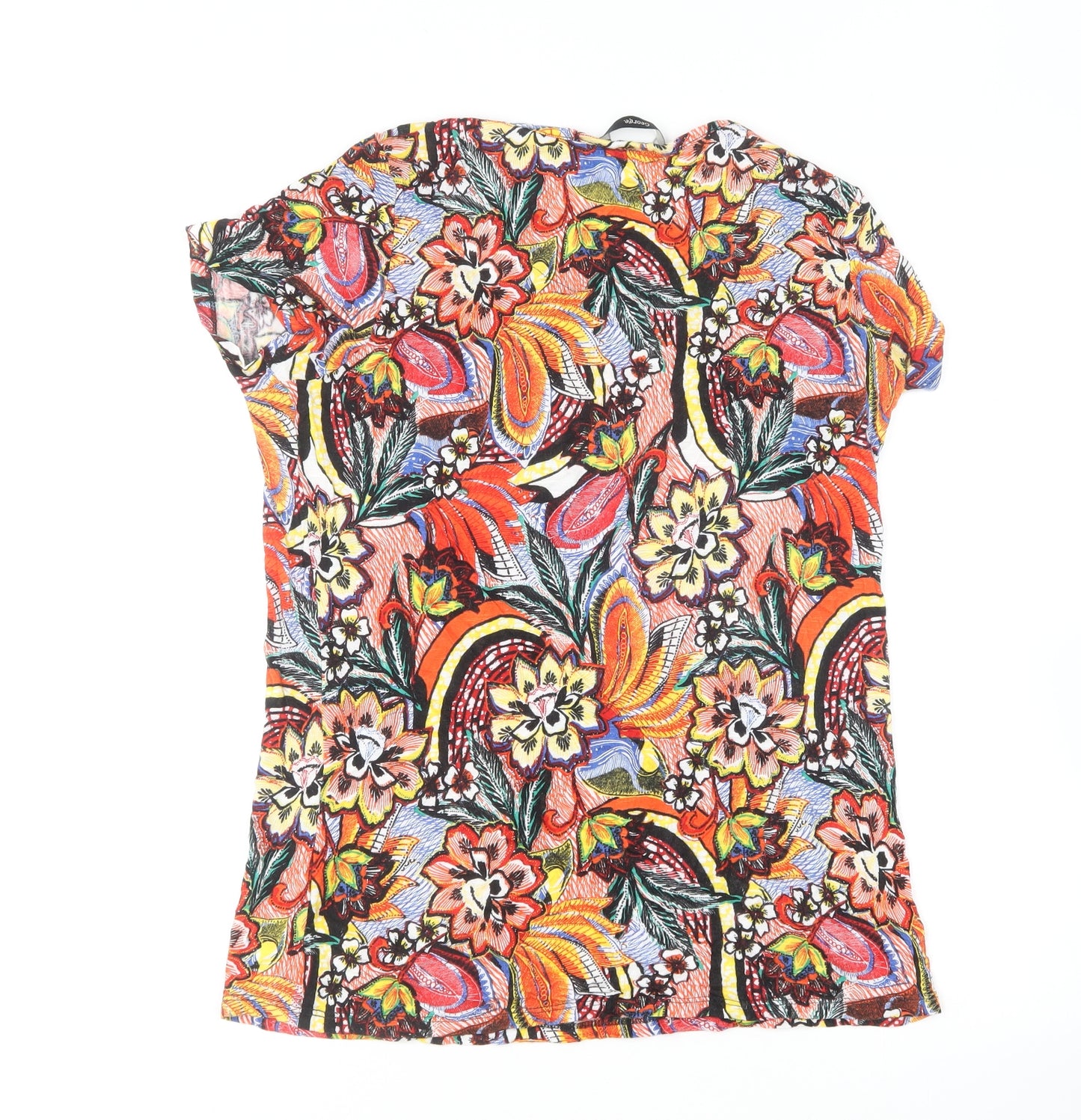 George Womens Multicoloured Floral Viscose Basic T-Shirt Size 10 Round Neck