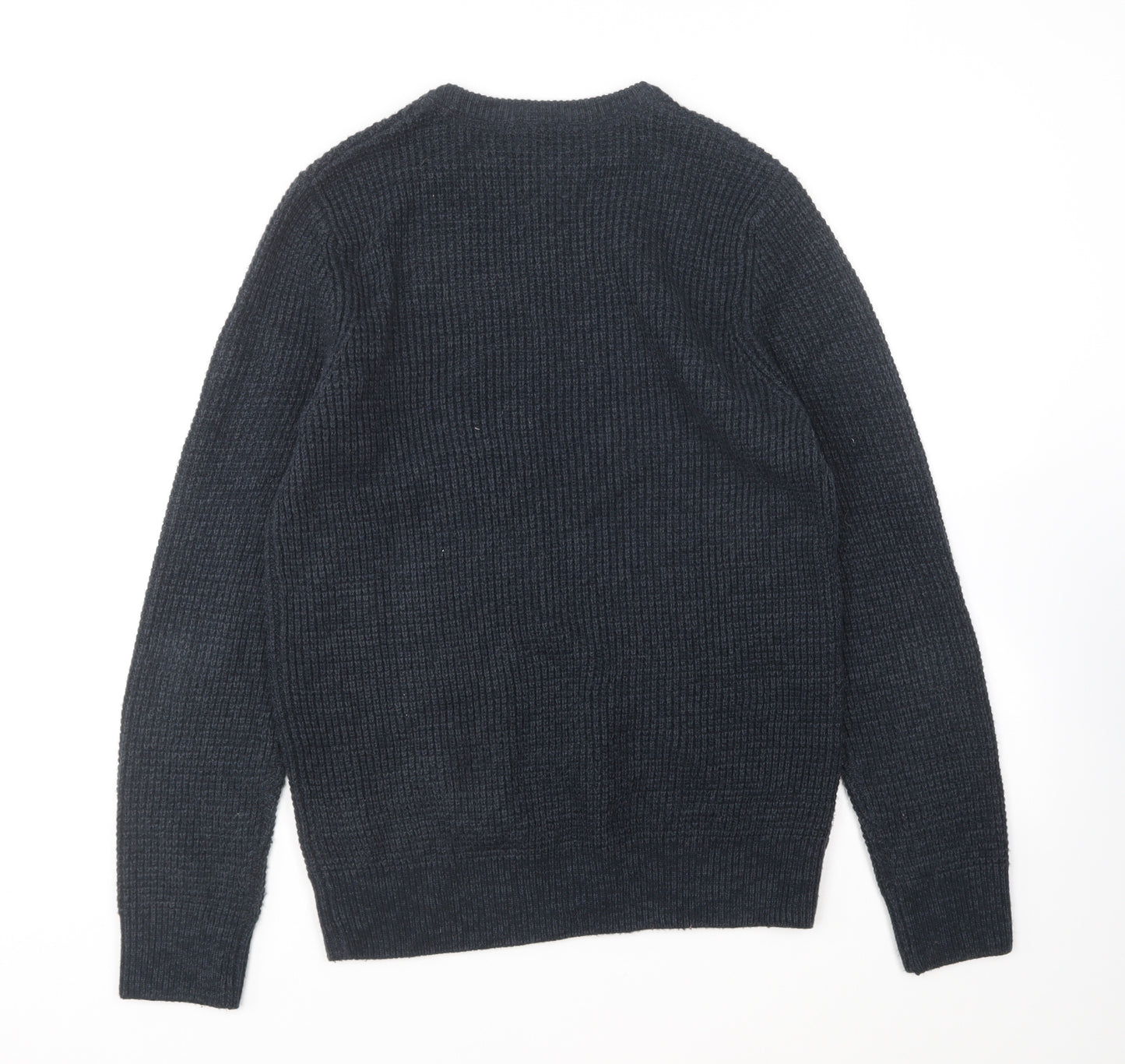 New Look Mens Blue Round Neck Acrylic Pullover Jumper Size S