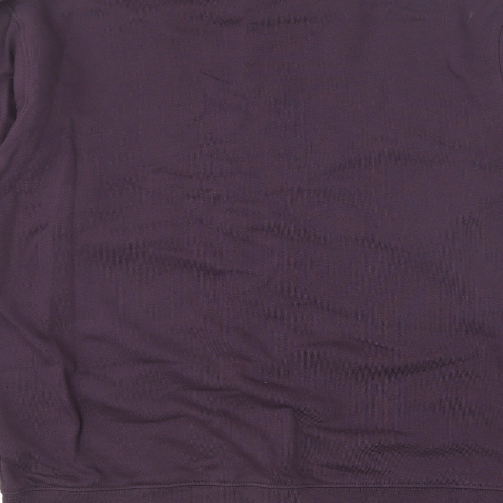 Zara Mens Purple Cotton Pullover Sweatshirt Size M