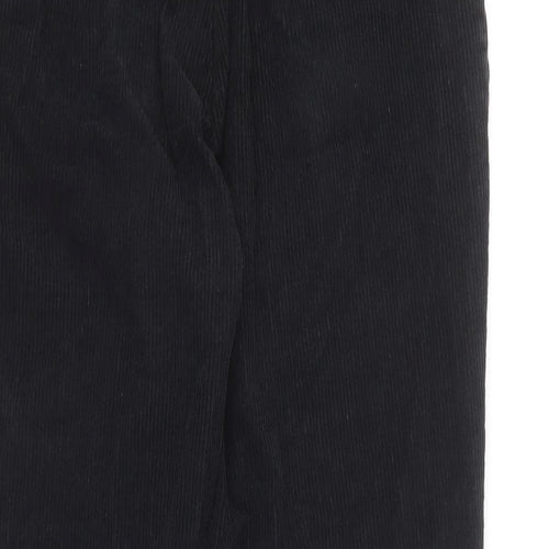 Premier Man Mens Black Cotton Trousers Size 34 in L27 in Extra-Slim Button