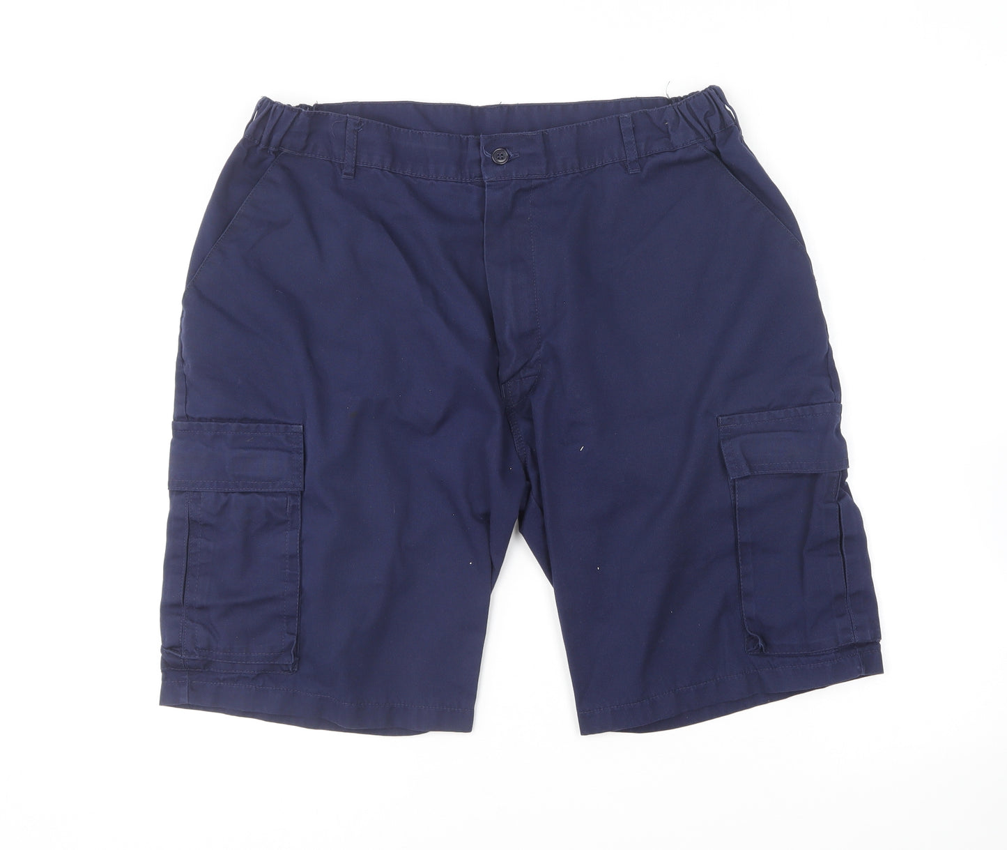 Arco Essentials Mens Blue Polyester Cargo Shorts Size 34 in L9 in Regular Button