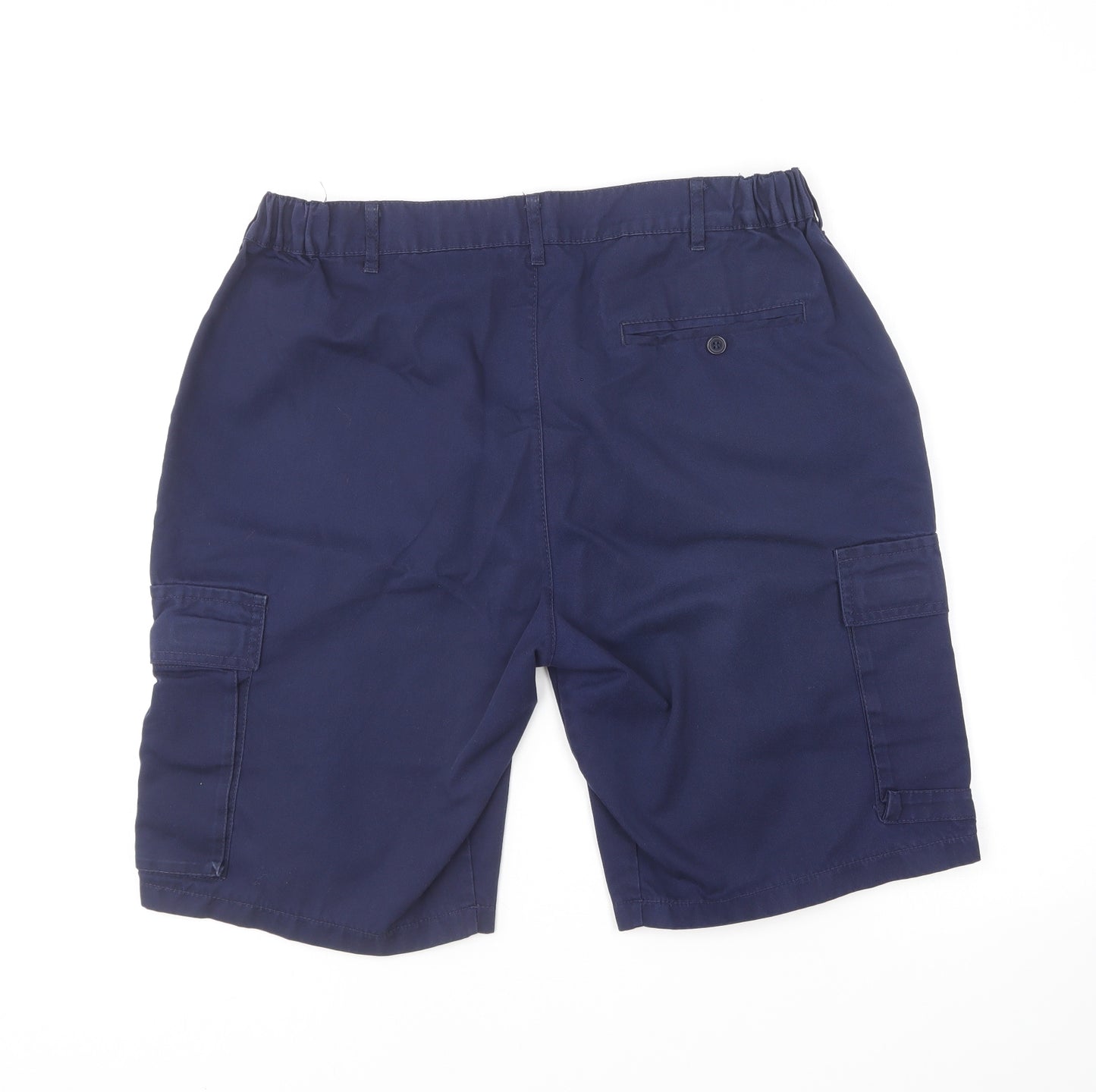 Arco Essentials Mens Blue Polyester Cargo Shorts Size 34 in L9 in Regular Button