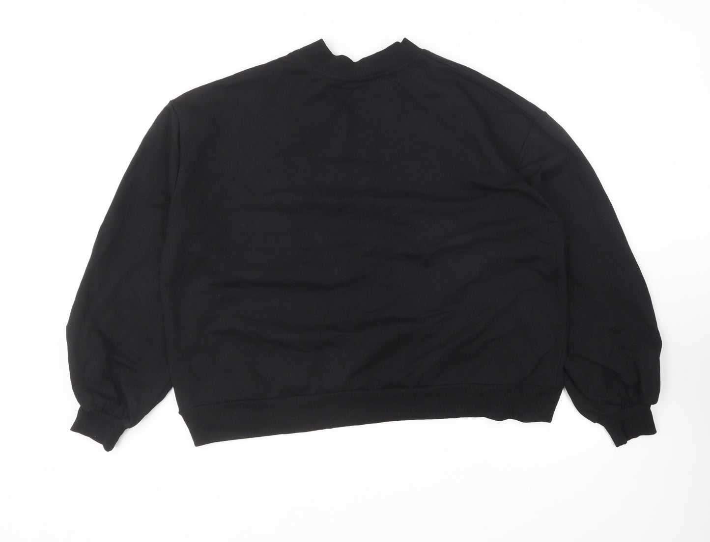ASOS Womens Black Cotton Pullover Sweatshirt Size 12 Pullover - Balloon Sleeve