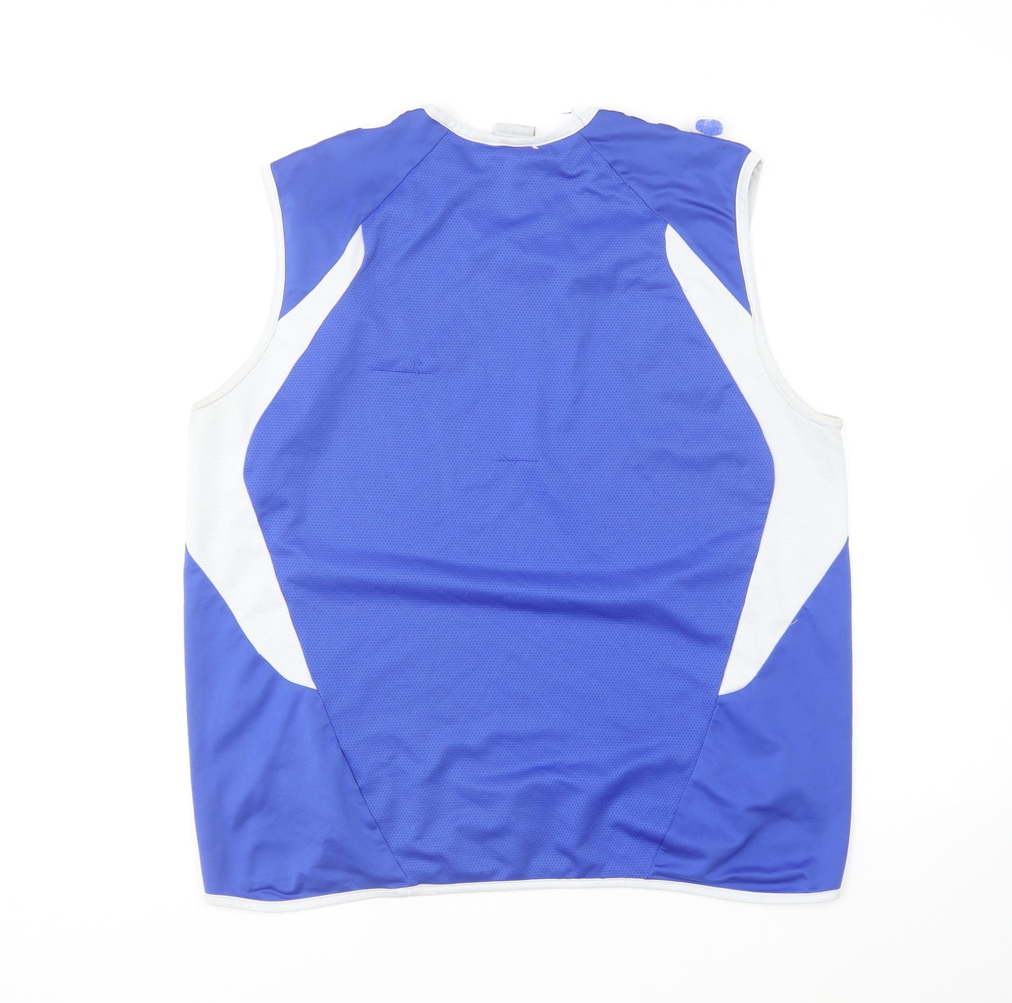 adidas Mens Blue Polyester Basic Tank Size L Round Neck Pullover