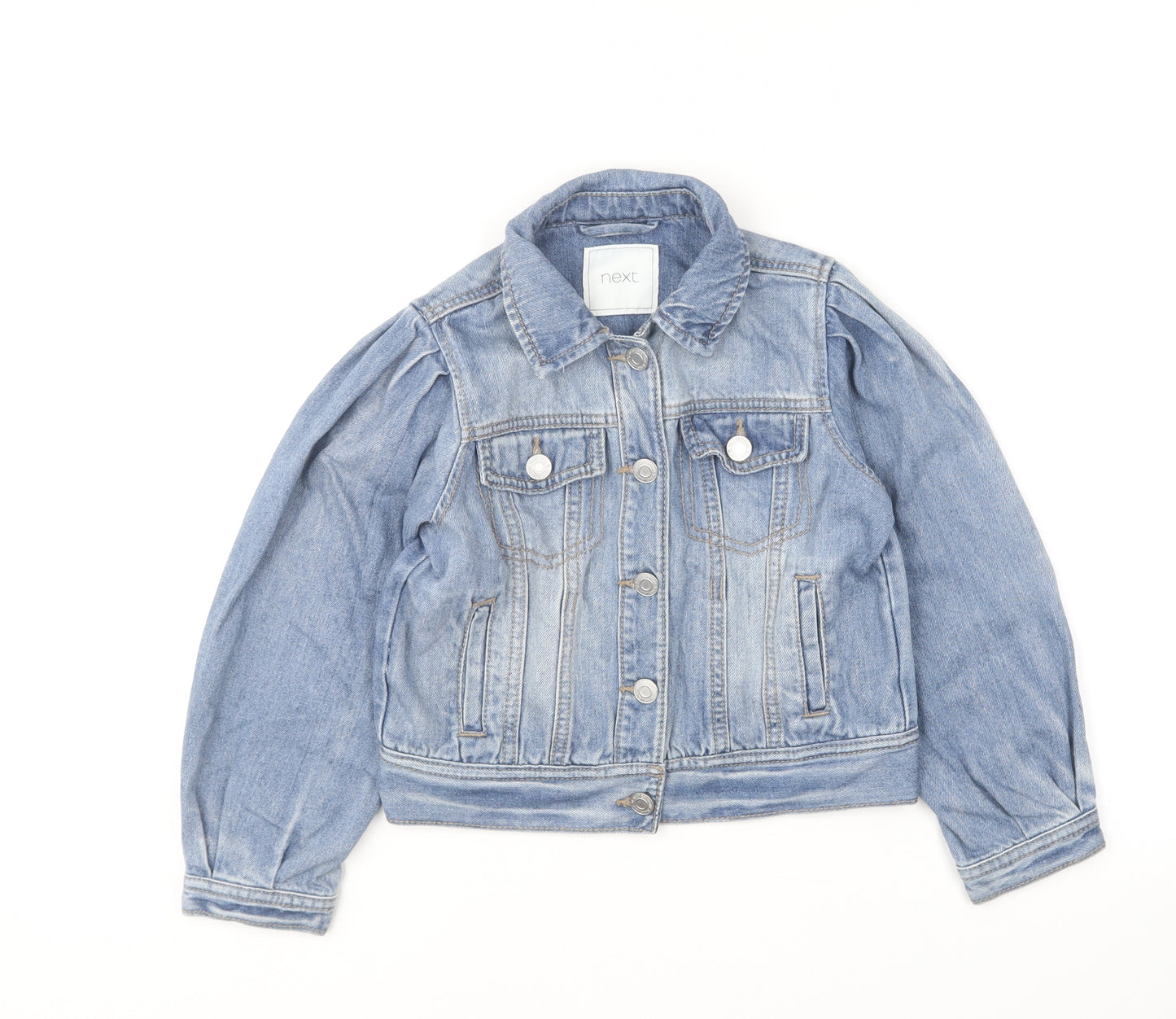 NEXT Girls Blue Jacket Size 6 Years Button