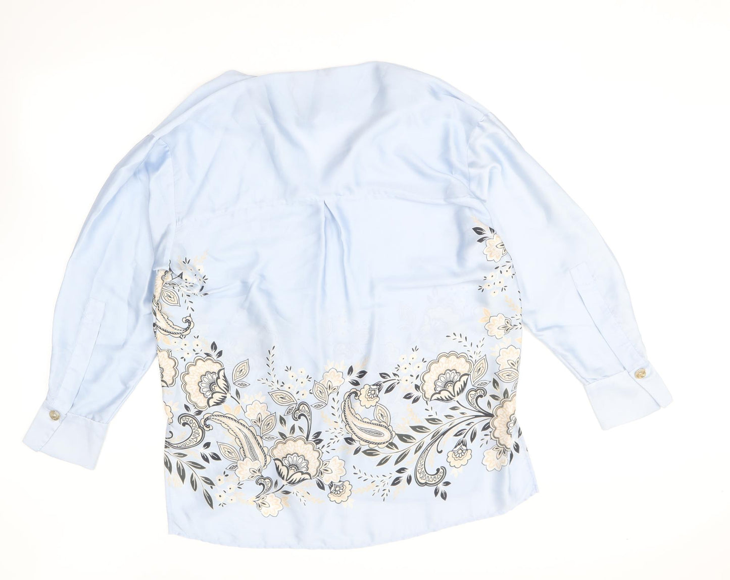 Zara Womens Blue Polyester Basic Blouse Size XS Collared