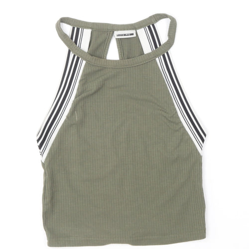 Noisy may Womens Green Polyester Cropped T-Shirt Size 10 Halter