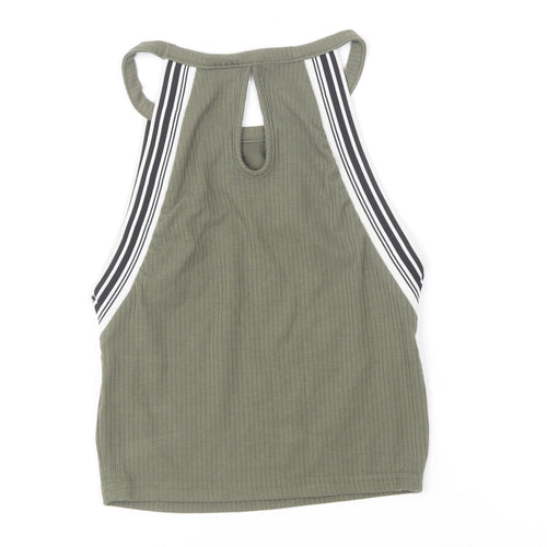 Noisy may Womens Green Polyester Cropped T-Shirt Size 10 Halter