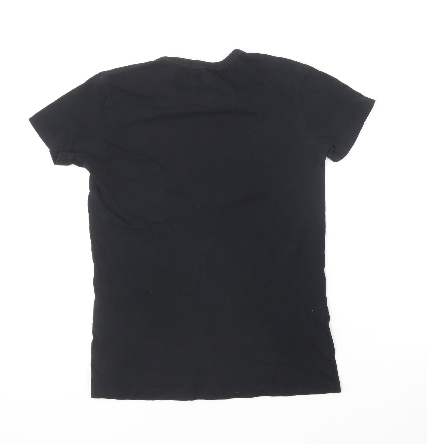 Replay Womens Black Cotton Basic T-Shirt Size S Round Neck - Replay