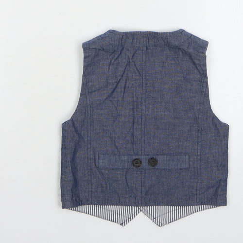 Autograph Boys Blue Jacket Waistcoat Size 2-3 Years Button