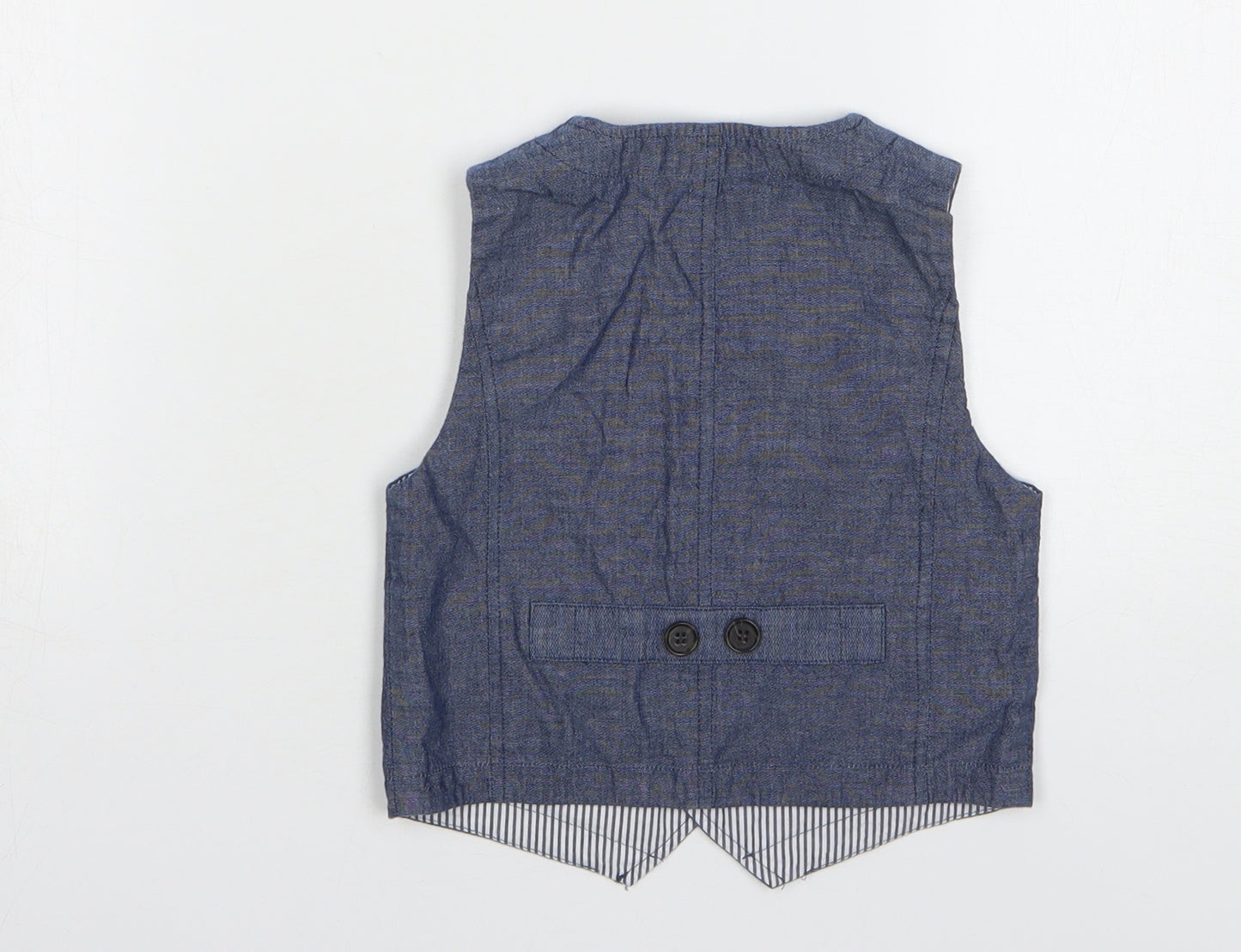 Autograph Boys Blue Jacket Waistcoat Size 2-3 Years Button