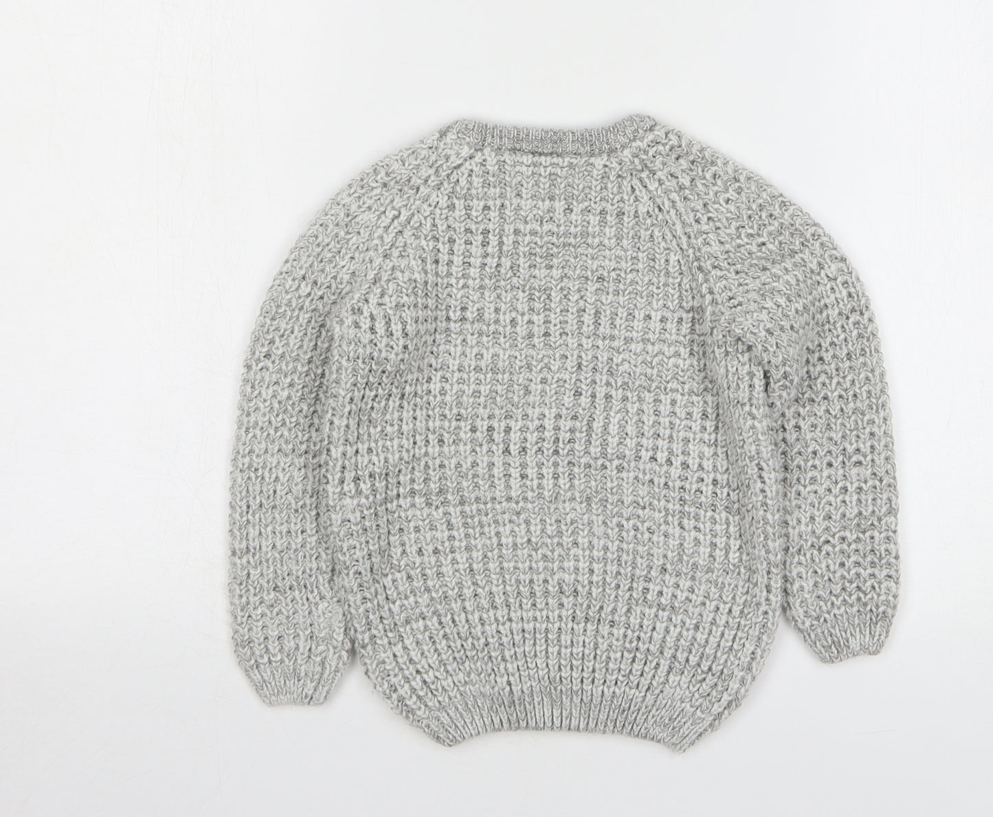 George Boys Grey Round Neck Acrylic Pullover Jumper Size 4-5 Years Pullover