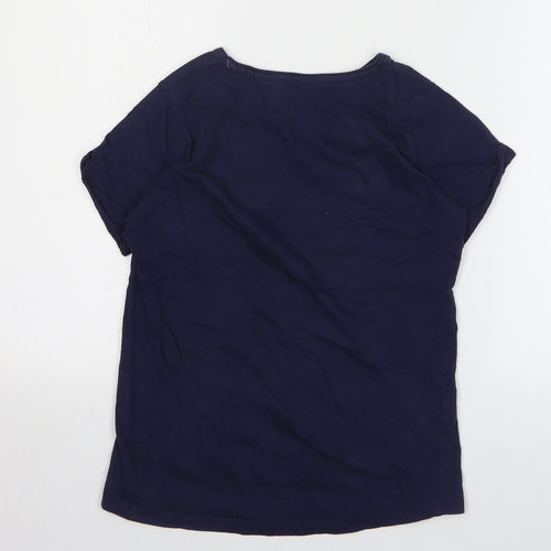 Young Dimension Girls Blue Cotton Basic T-Shirt Size 12-13 Years Round Neck Pullover - Los Angeles