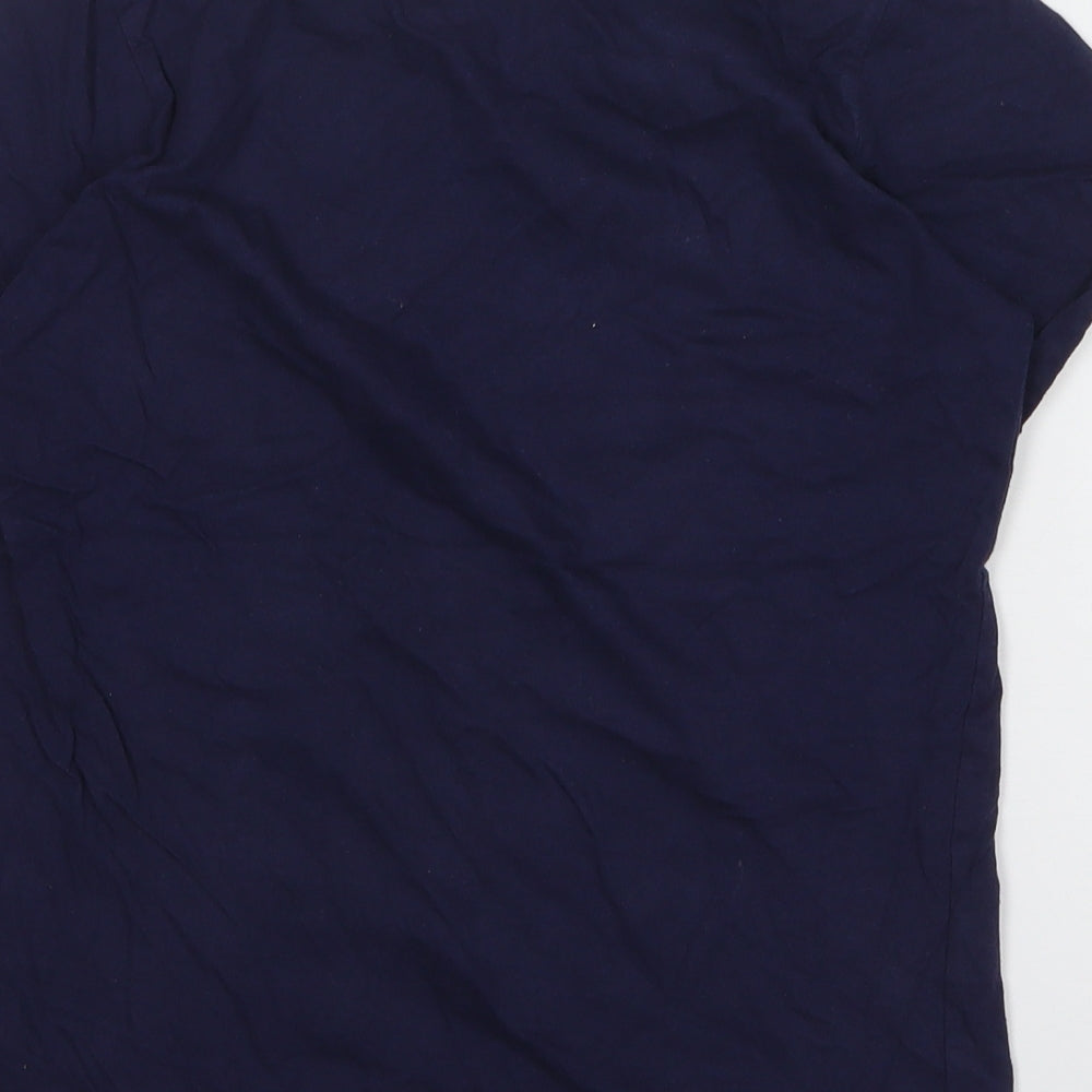 Young Dimension Girls Blue Cotton Basic T-Shirt Size 12-13 Years Round Neck Pullover - Los Angeles
