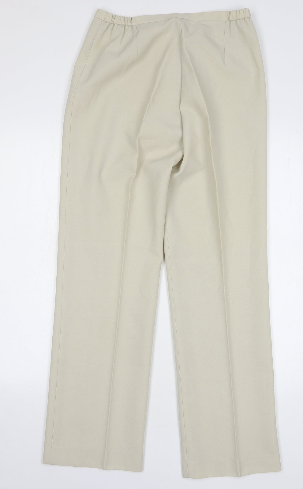 Agenda Womens Beige Polyester Trousers Size 12 L30 in Regular Button