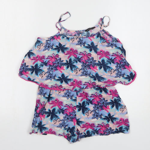 Candy Couture Girls Multicoloured Floral Viscose Playsuit One-Piece Size 13 Years Pullover