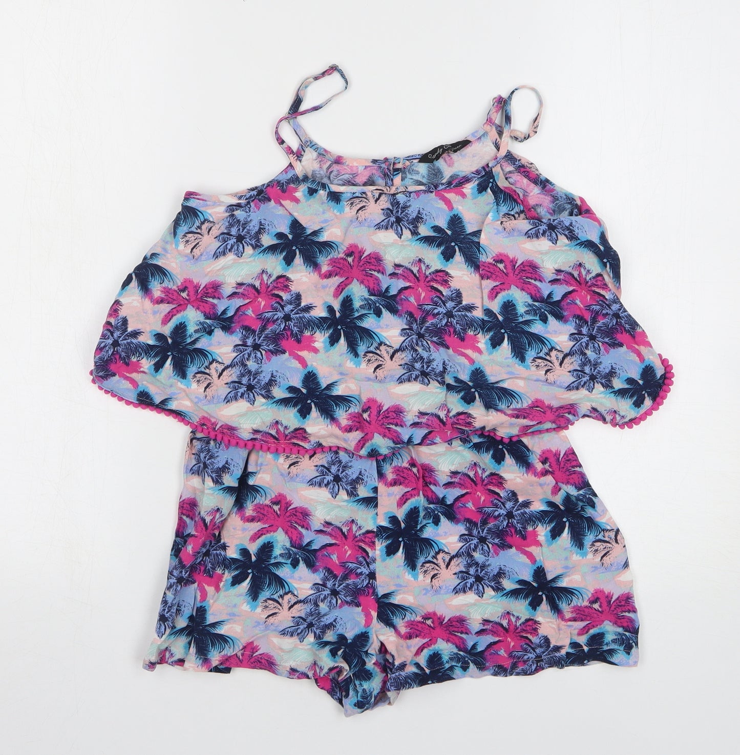 Candy Couture Girls Multicoloured Floral Viscose Playsuit One-Piece Size 13 Years Pullover