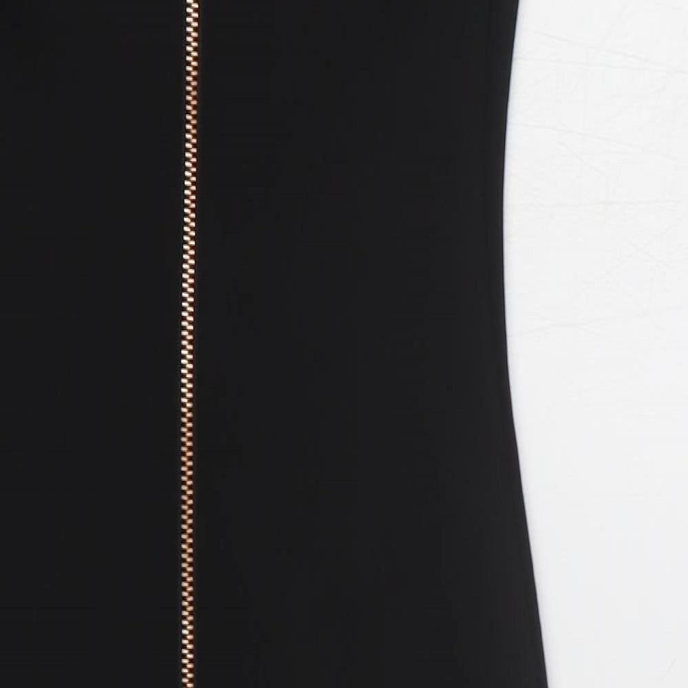 Ted Baker Womens Blue Polyester Pencil Dress Size S V-Neck Zip