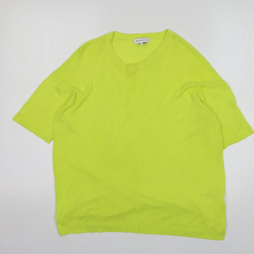 Warehouse Womens Green Round Neck Viscose Pullover Jumper Size S