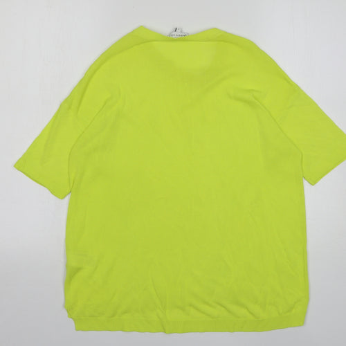 Warehouse Womens Green Round Neck Viscose Pullover Jumper Size S
