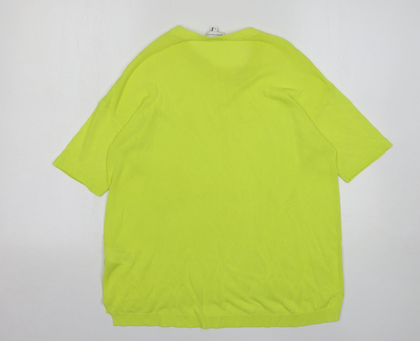 Warehouse Womens Green Round Neck Viscose Pullover Jumper Size S