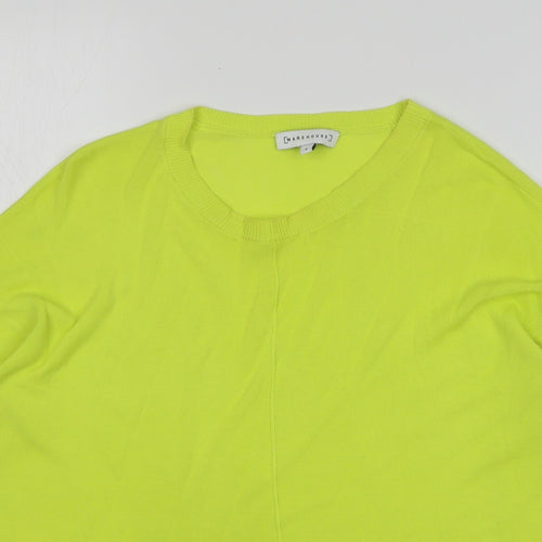 Warehouse Womens Green Round Neck Viscose Pullover Jumper Size S