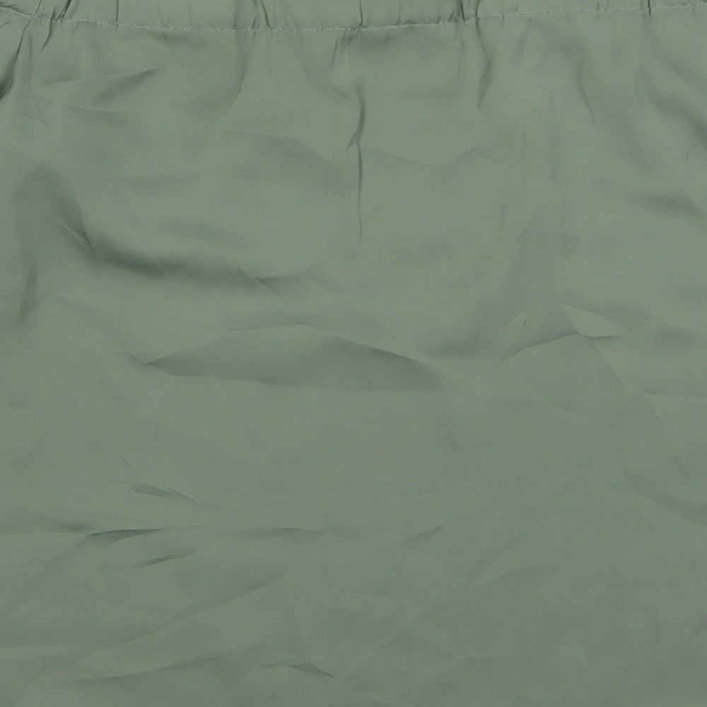 Warehouse Womens Green Polyester Basic Blouse Size 10 Off the Shoulder