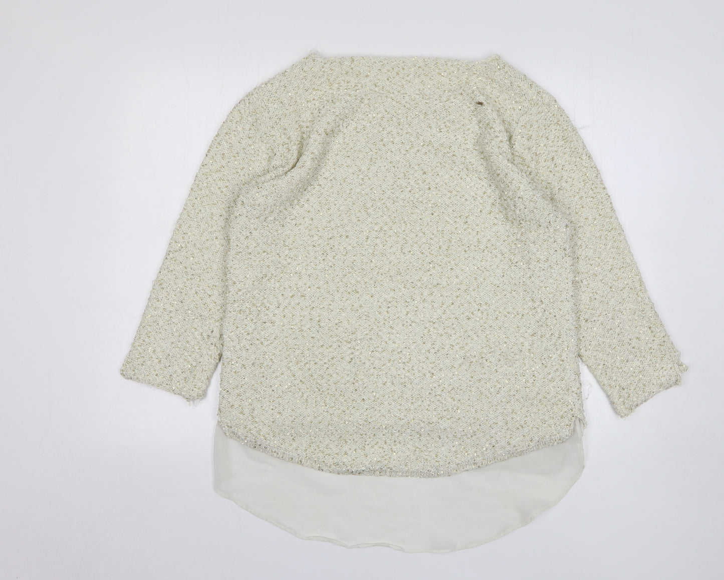 Zara Womens Beige Round Neck Polyester Pullover Jumper Size L