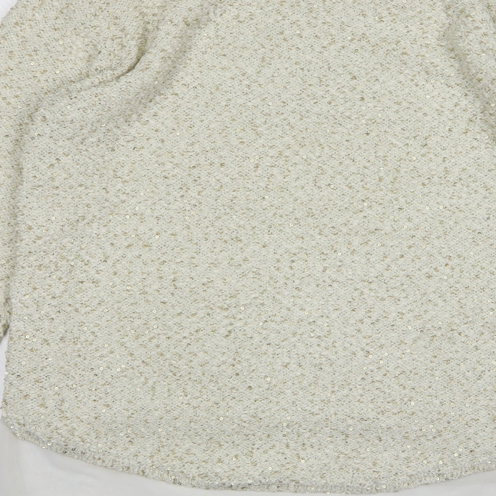 Zara Womens Beige Round Neck Polyester Pullover Jumper Size L