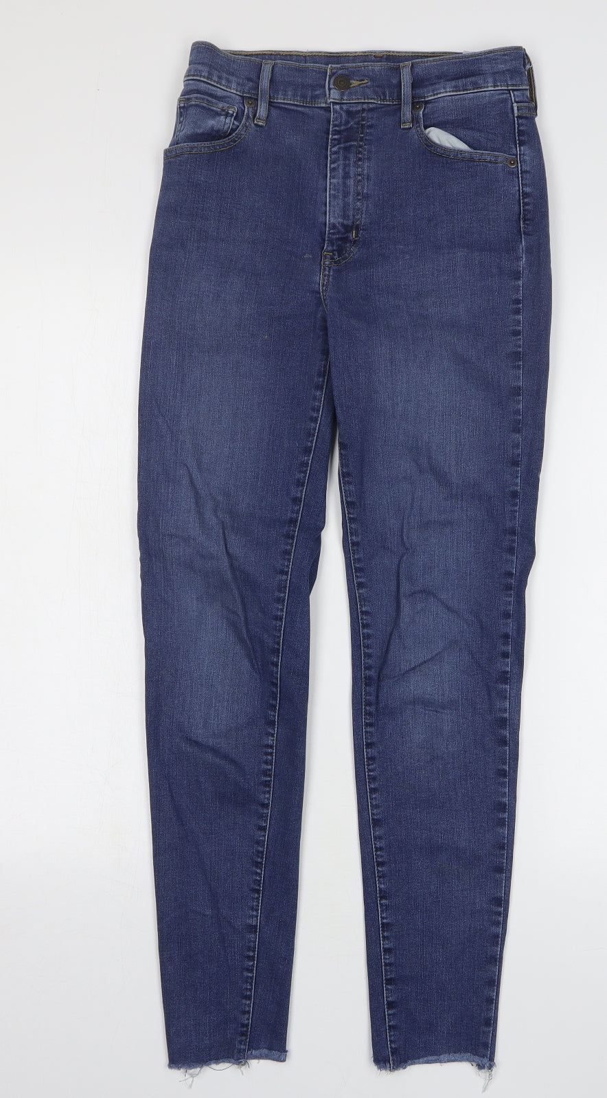 Signature by Levi Strauss & Co. Womens Blue Cotton Skinny Jeans Size 26 in L29 in Regular Button - Distressed Hem