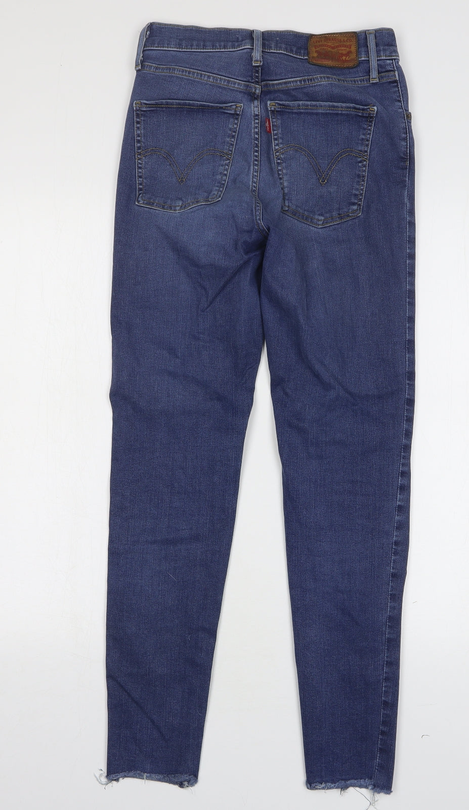 Signature by Levi Strauss & Co. Womens Blue Cotton Skinny Jeans Size 26 in L29 in Regular Button - Distressed Hem