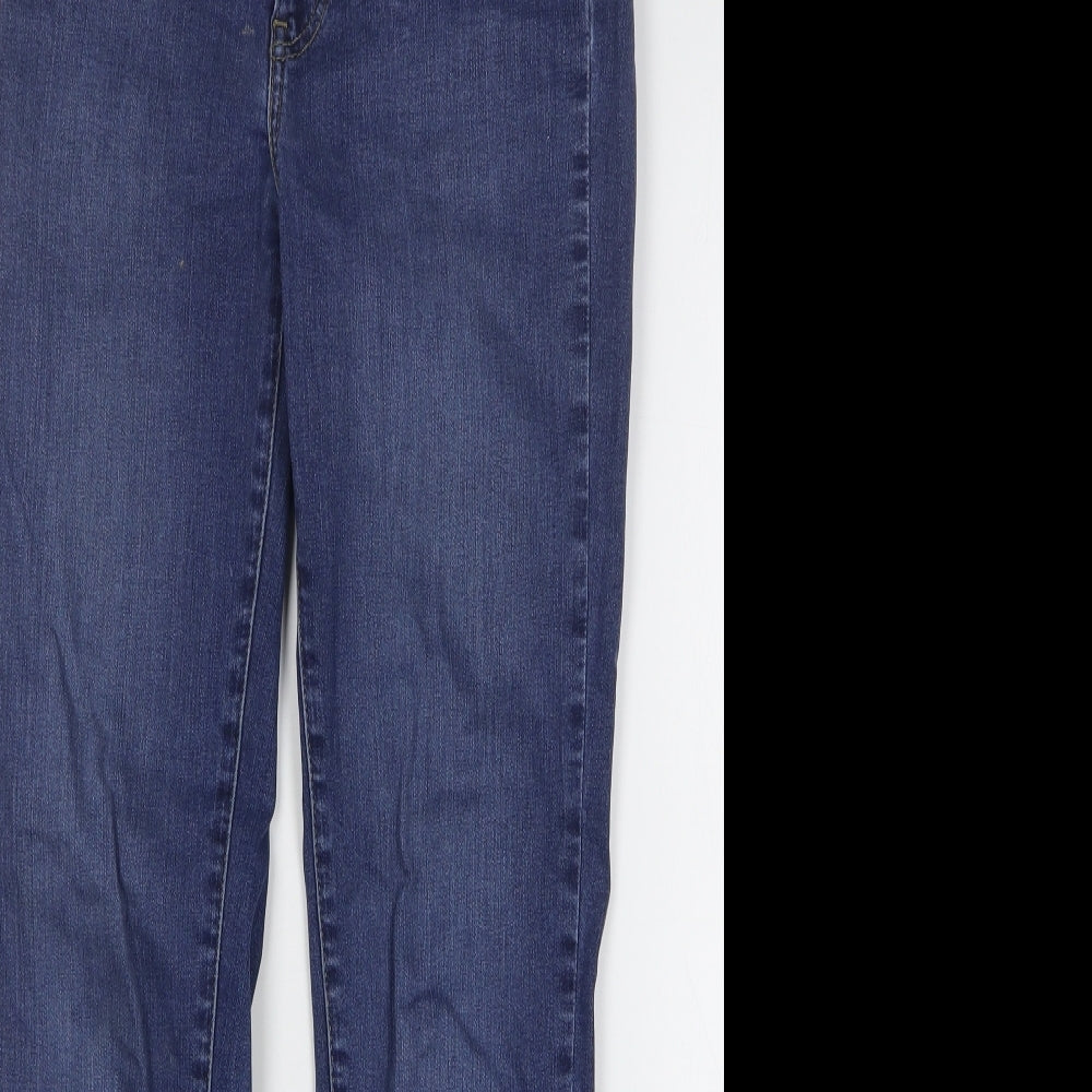 Signature by Levi Strauss & Co. Womens Blue Cotton Skinny Jeans Size 26 in L29 in Regular Button - Distressed Hem