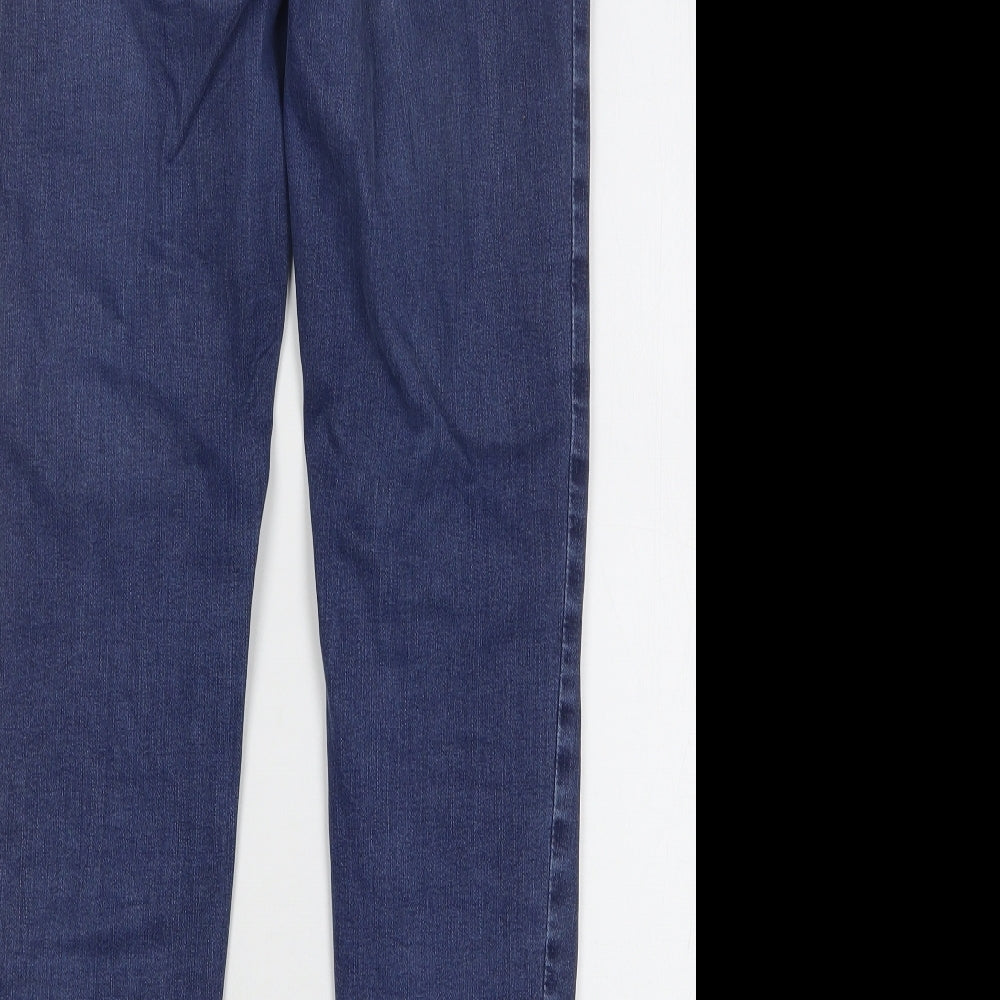 Signature by Levi Strauss & Co. Womens Blue Cotton Skinny Jeans Size 26 in L29 in Regular Button - Distressed Hem