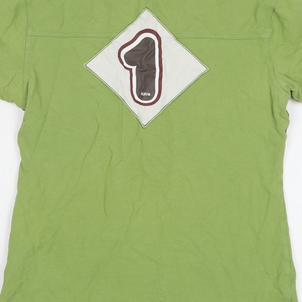 Puffa Womens Green Cotton Basic Polo Size L Collared