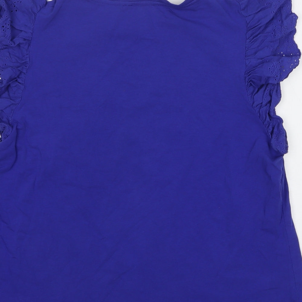 Savida Womens Blue Cotton Basic Tank Size 2XL Round Neck