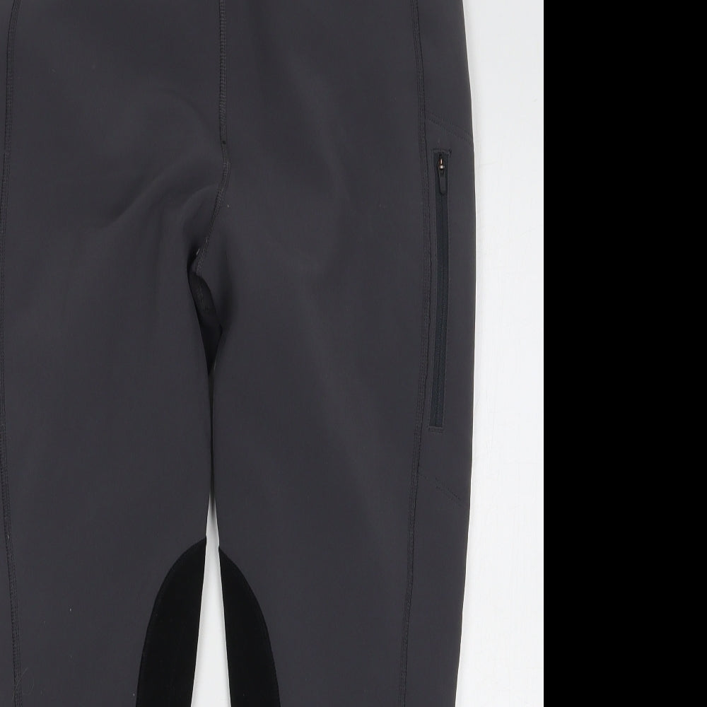 Noble Equestrian Womens Grey Polyester Capri Leggings Size L L26 in Regular - Jodphurs