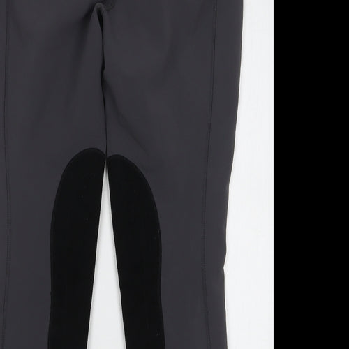 Noble Equestrian Womens Grey Polyester Capri Leggings Size L L26 in Regular - Jodphurs