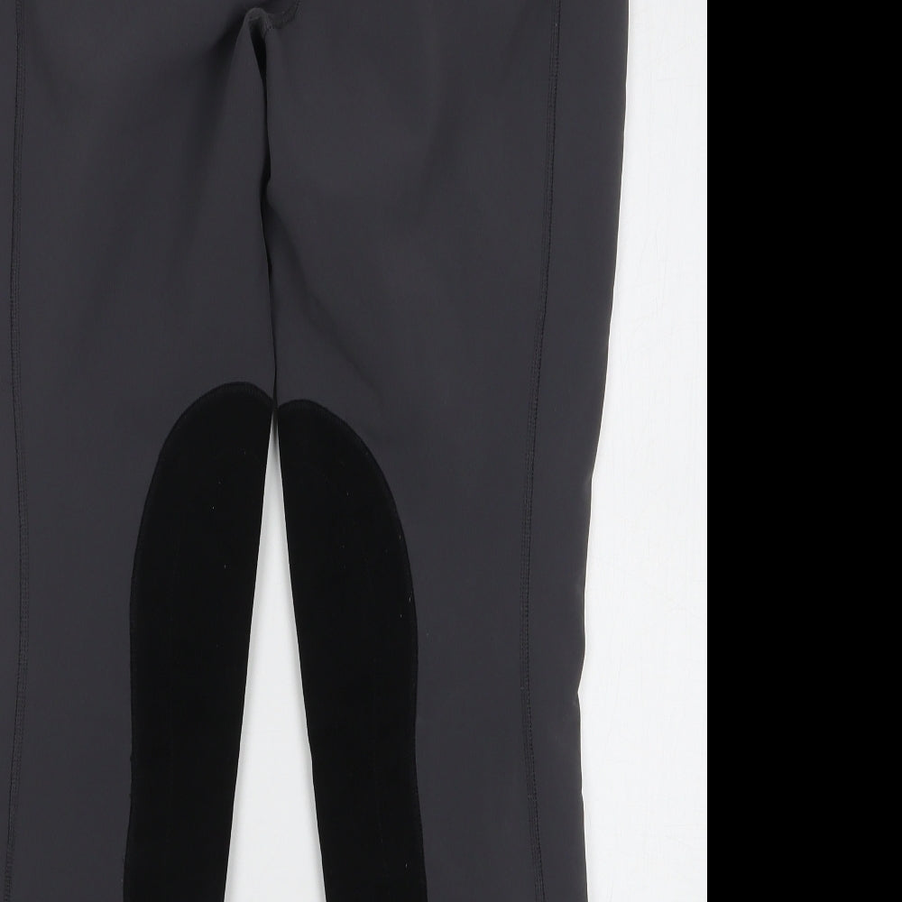 Noble Equestrian Womens Grey Polyester Capri Leggings Size L L26 in Regular - Jodphurs
