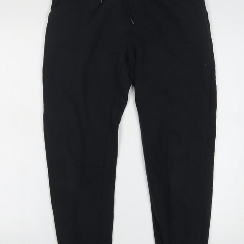 Dunnes Stores Womens Black Cotton Sweatpants Trousers Size S L25 in Regular Drawstring