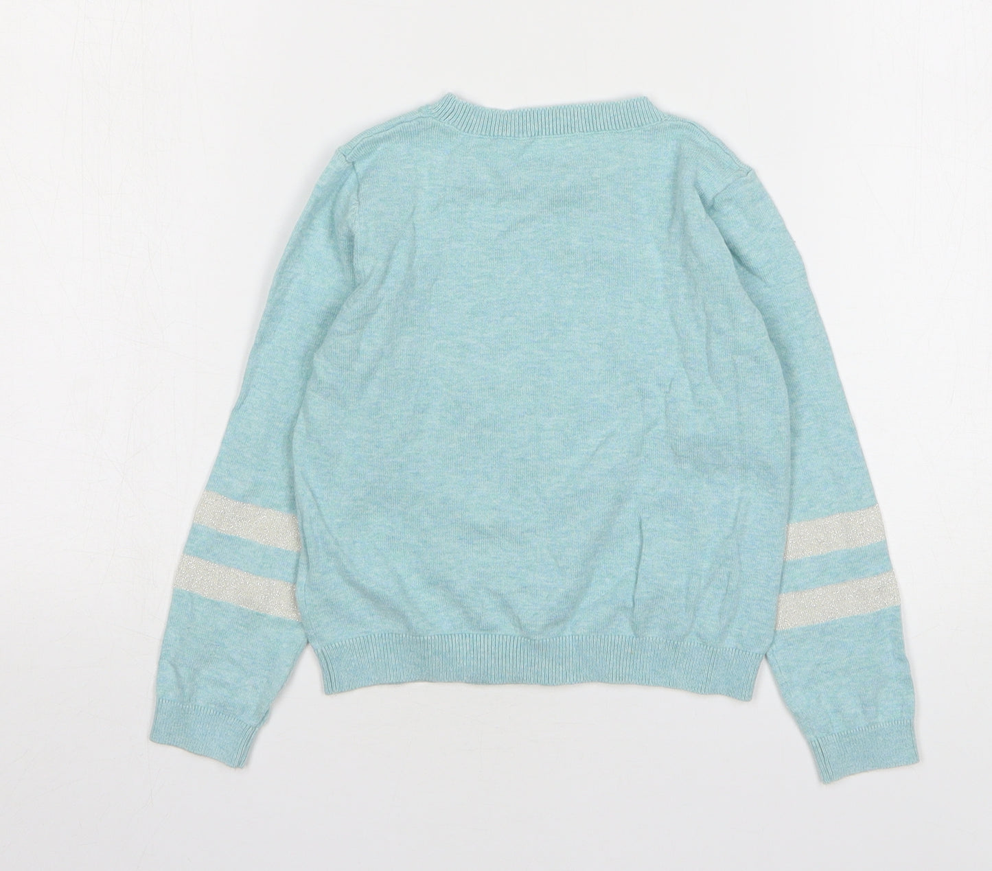 NEXT Girls Green Round Neck Cotton Pullover Jumper Size 5 Years Pullover - Star