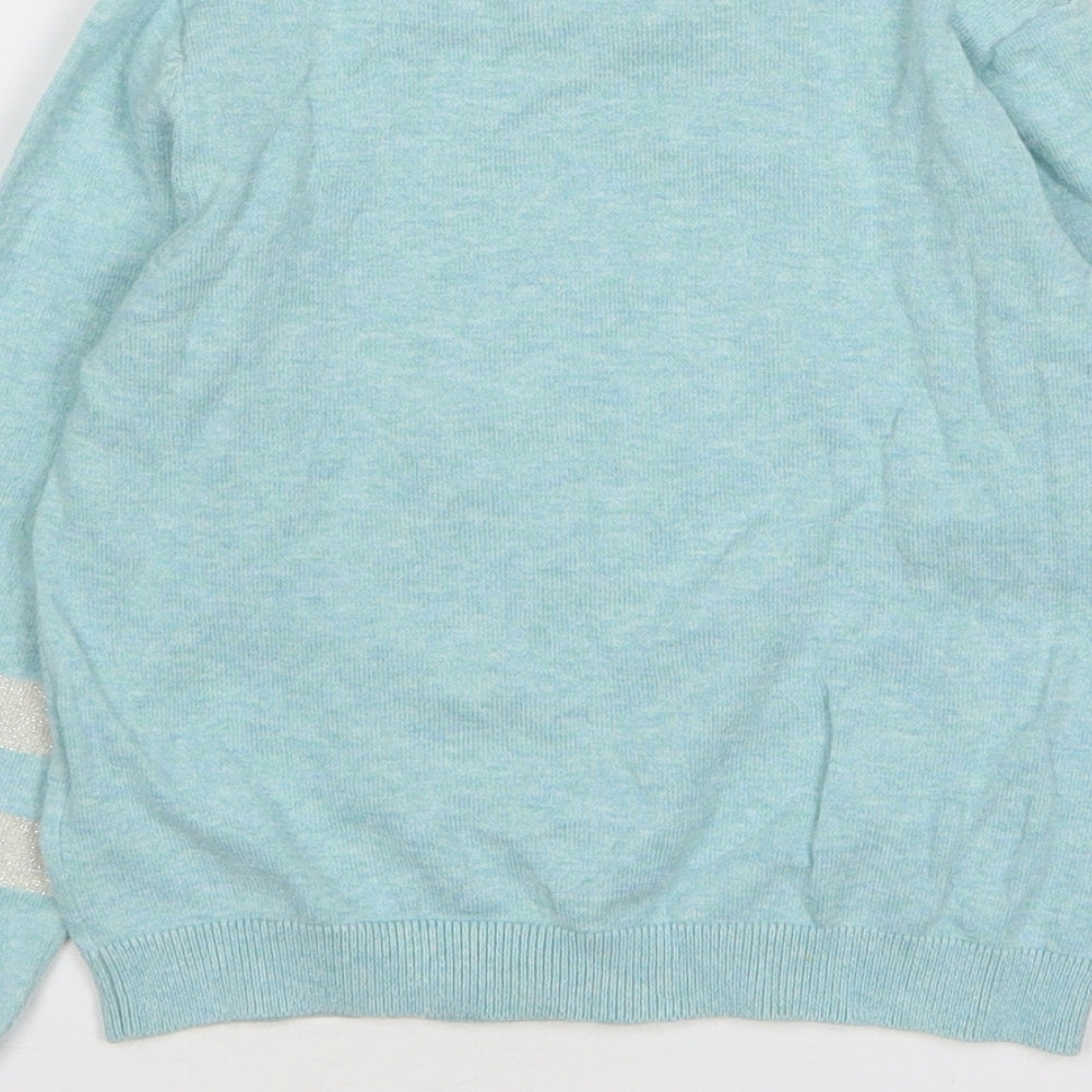 NEXT Girls Green Round Neck Cotton Pullover Jumper Size 5 Years Pullover - Star